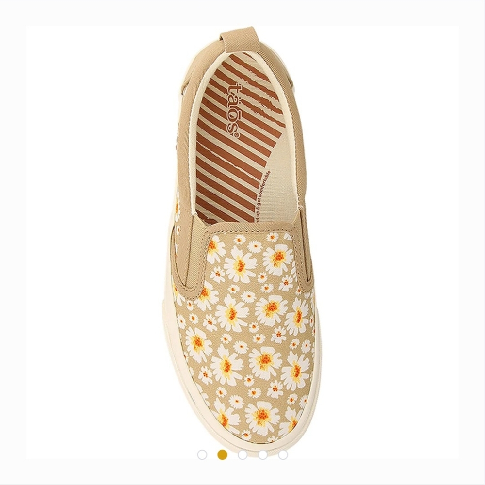 Taos Footwear Floral Slip-On Shoes - Beige and Yellow